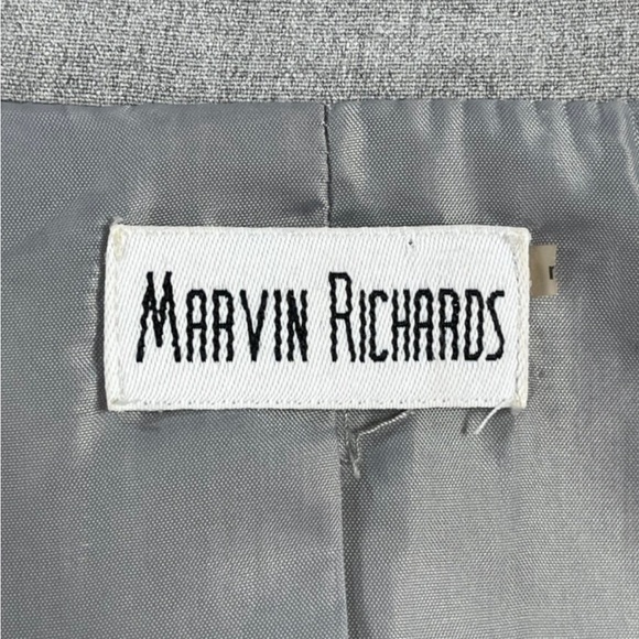 Marvin Richards light grey button down short cap sleeve belted midi dress EUC - Picture 13 of 16